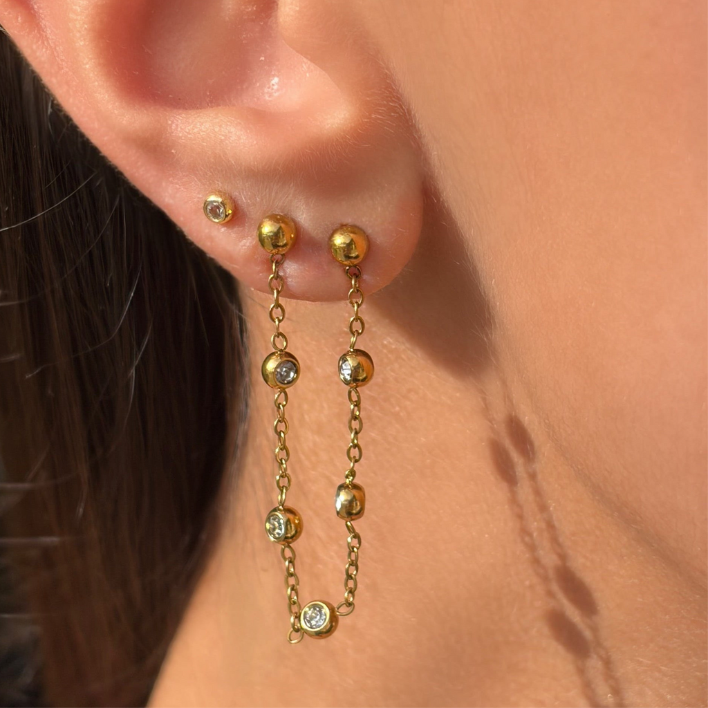 Shimmer Chain Stud Earring
