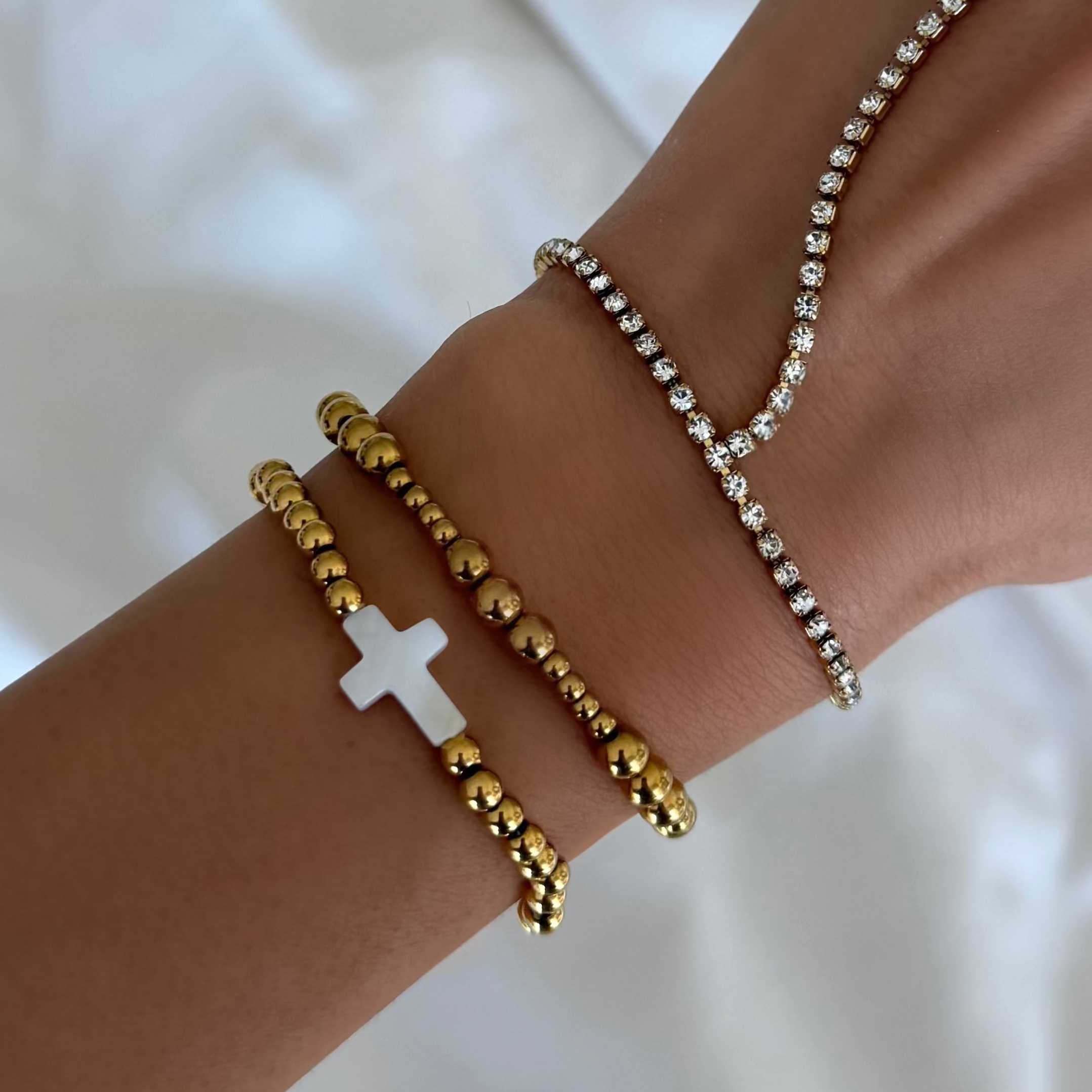 Little Blessings Cross Beaded Bracelet