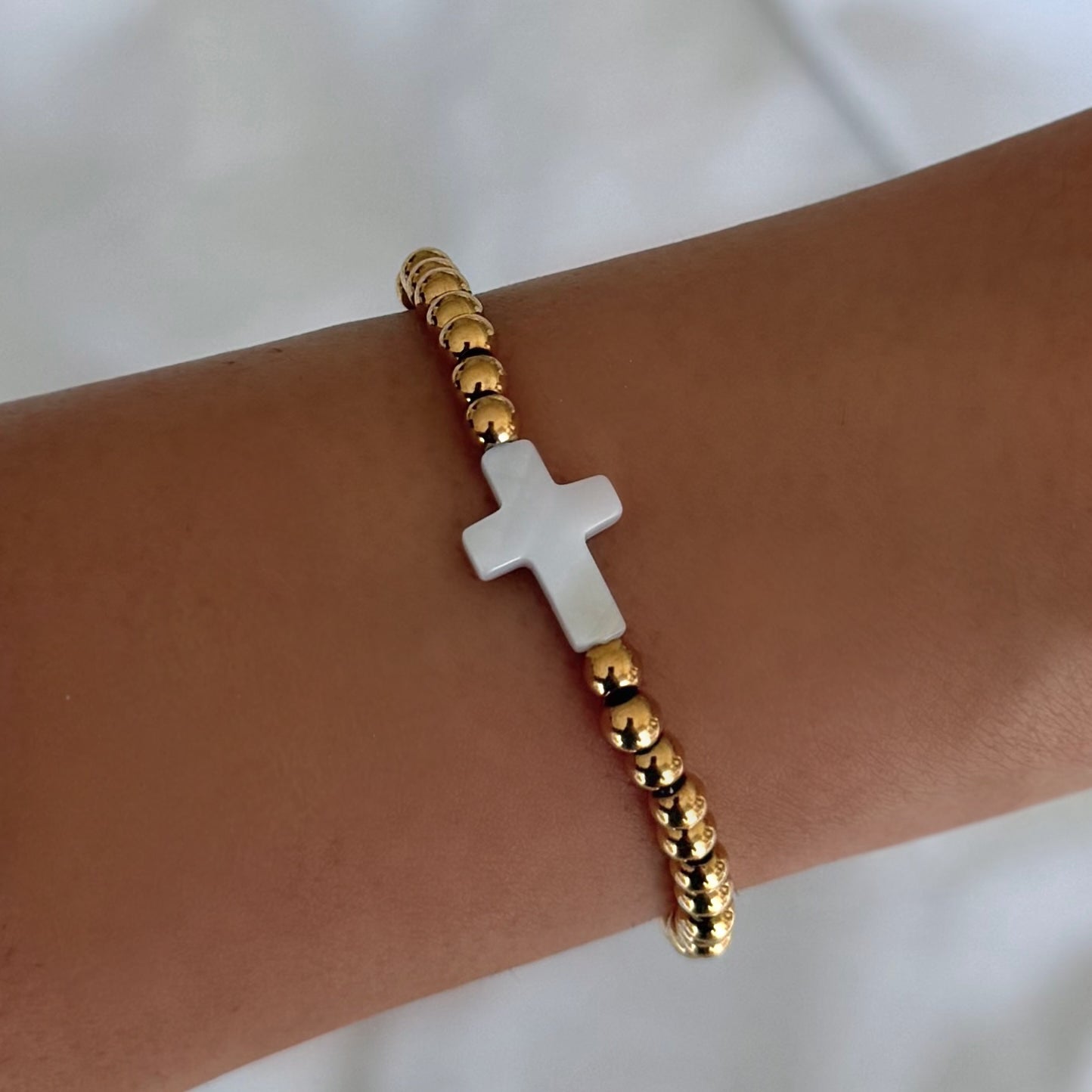 Little Blessings Cross Beaded Bracelet - EVRYJEWELS