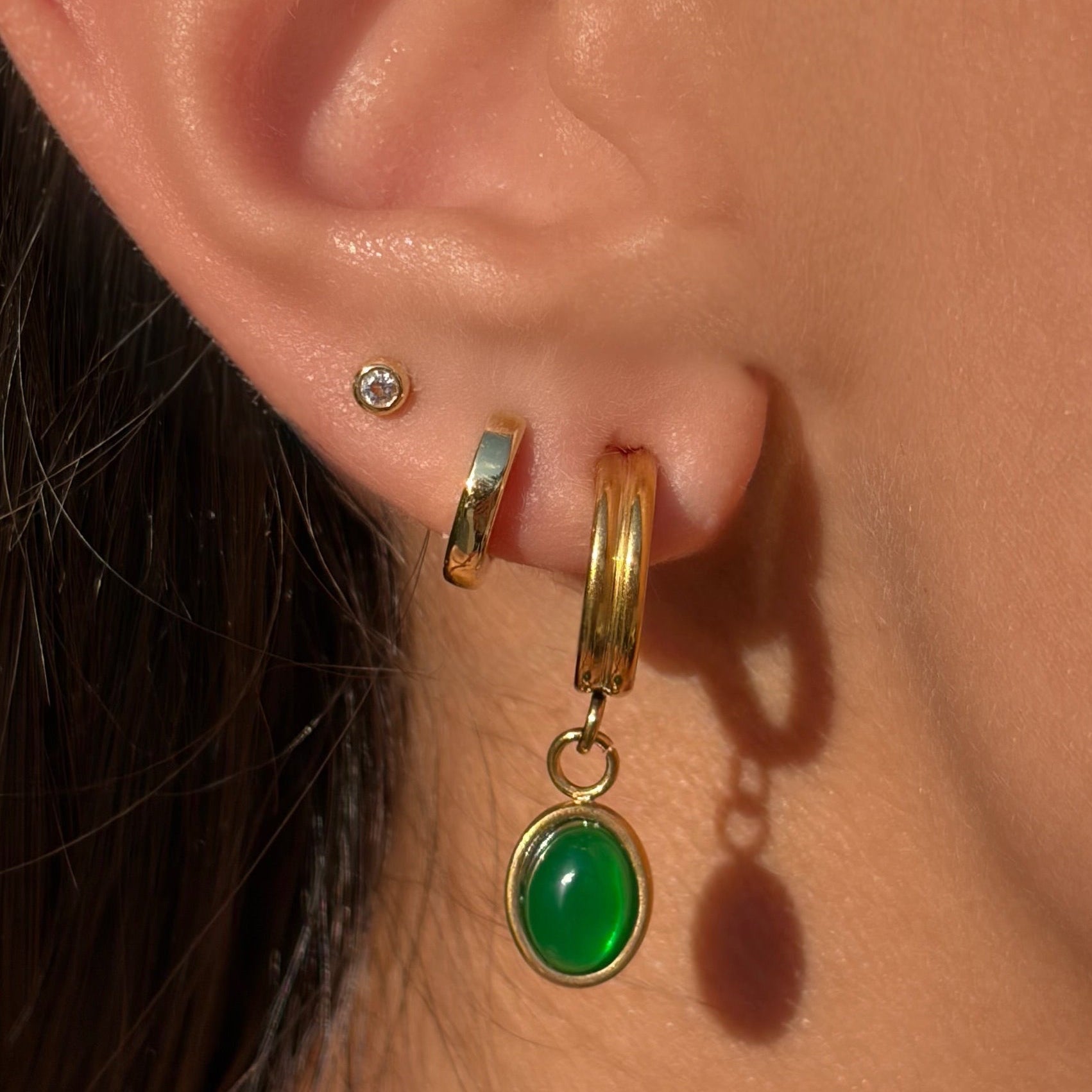 Emerald Dream Hoop Earrings - EVRYJEWELS