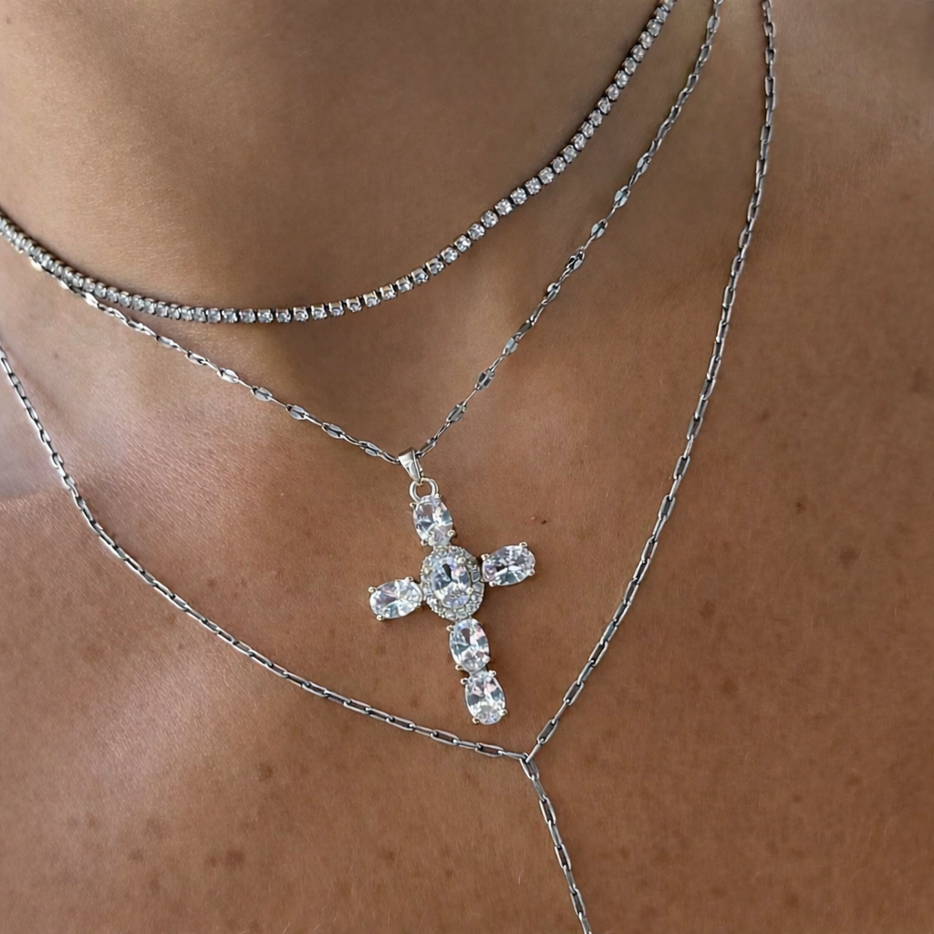 Heavenly Glow Cross Necklace - EVRYJEWELS