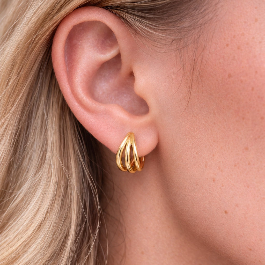 Triple Charm Hoop Earrings - EVRYJEWELS