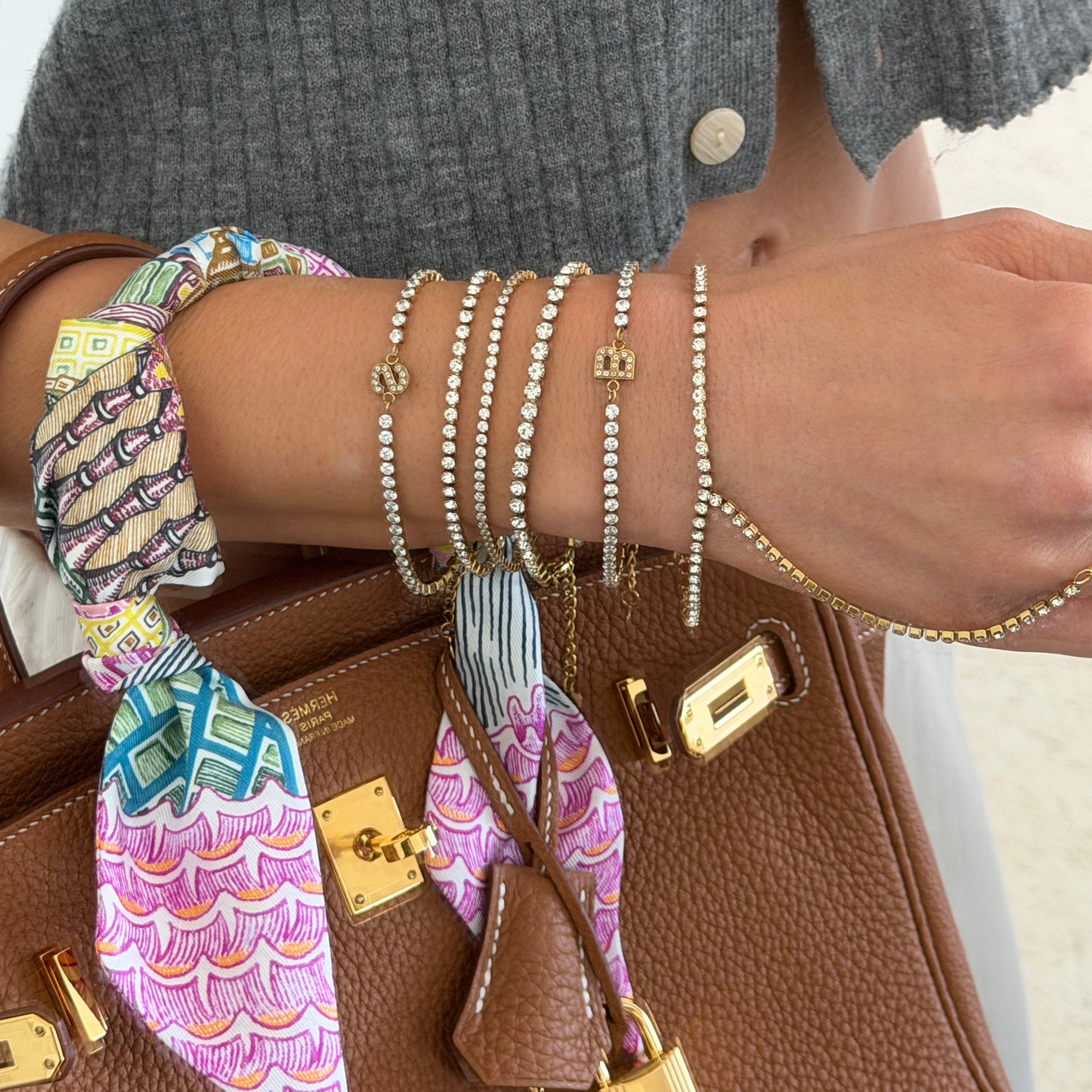 Icy Initial Tennis Bracelet