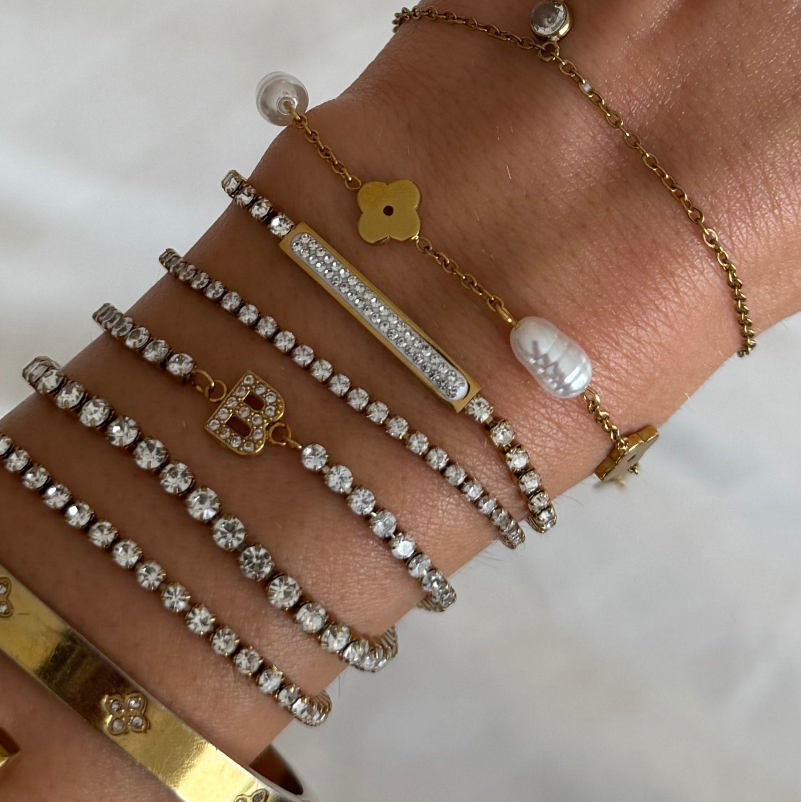 Icy Initial Tennis Bracelet