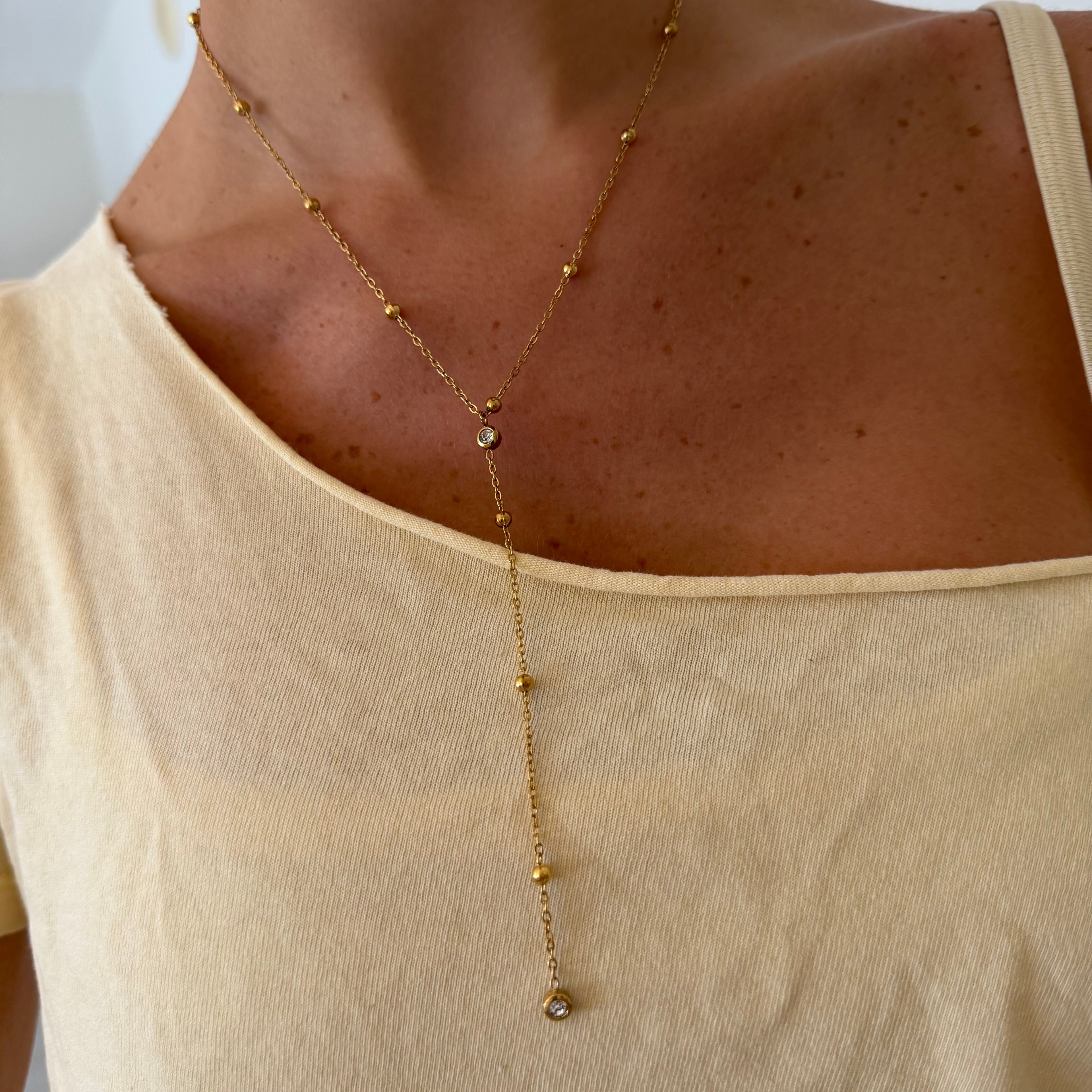Raindrop Lariat Necklace