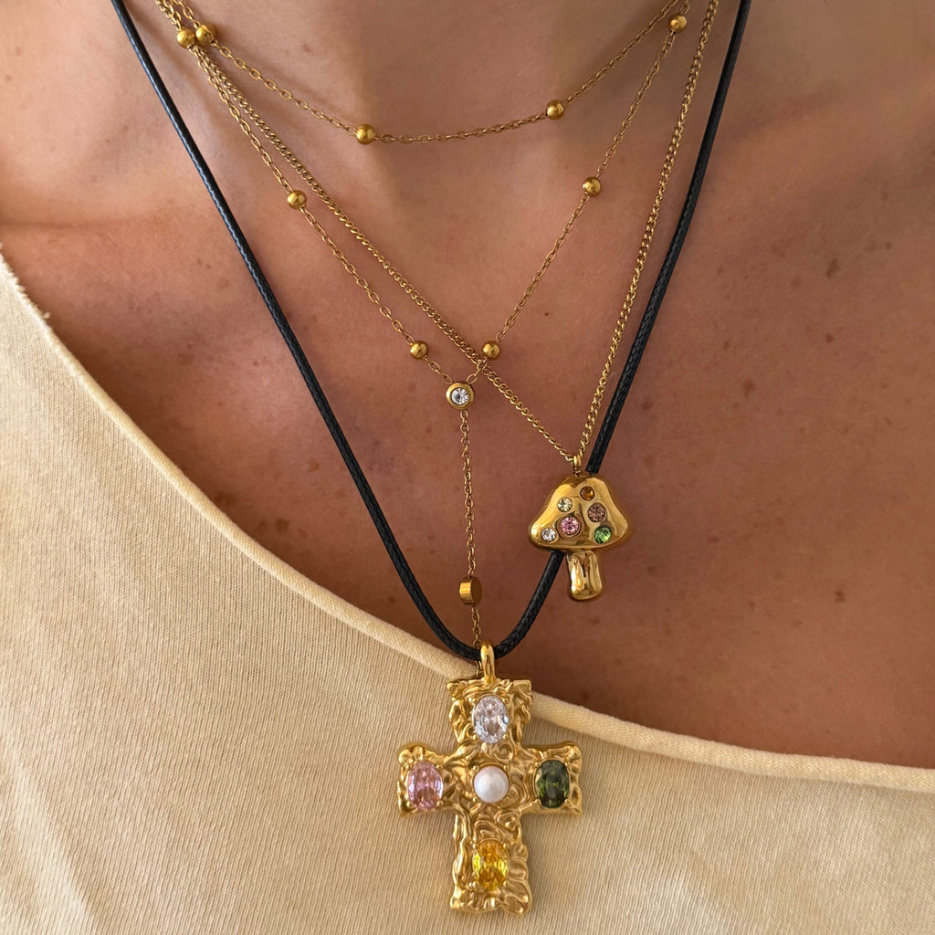 Popstar Cross Cord Necklace