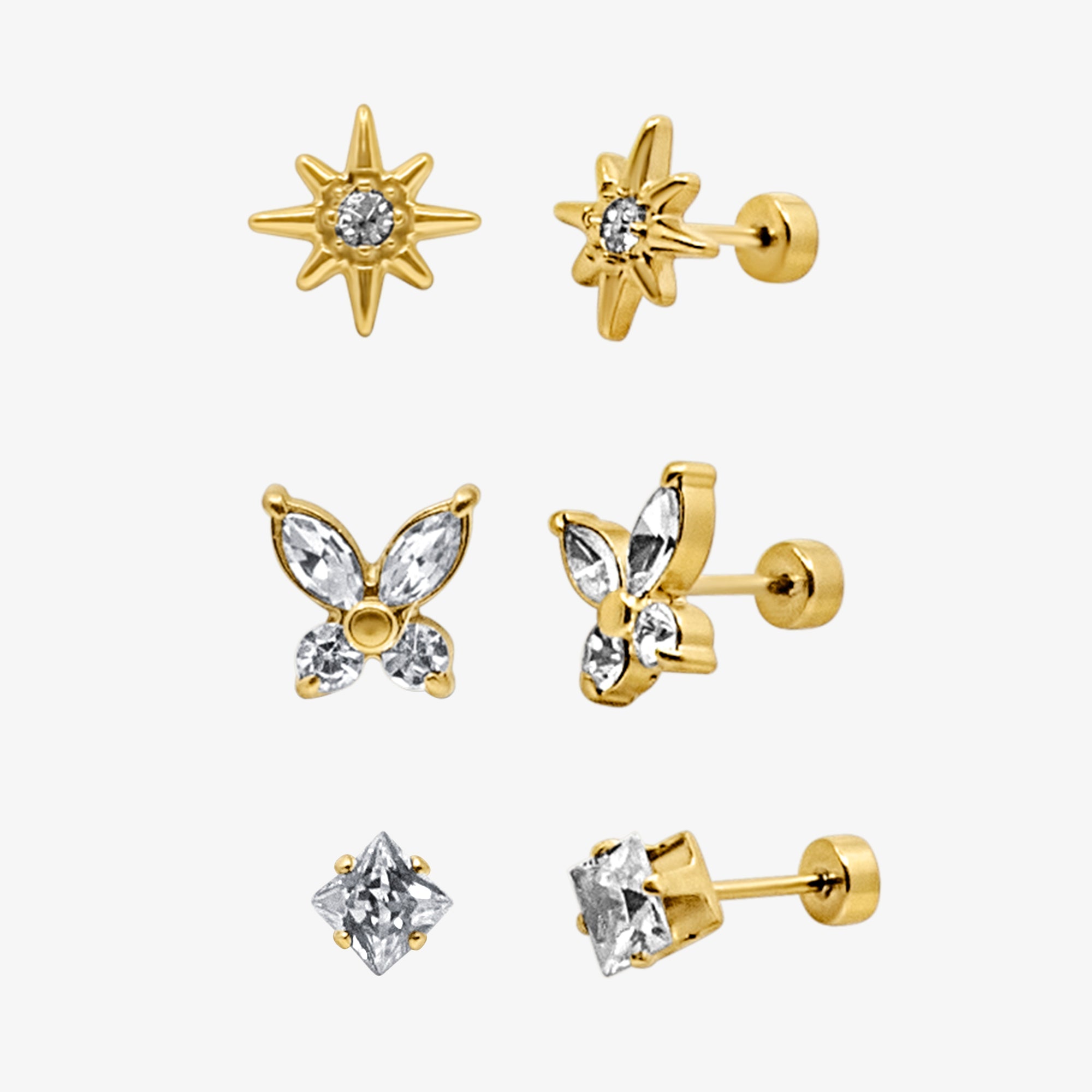 Eternal Twinkle Flat Back Earrings Bundle