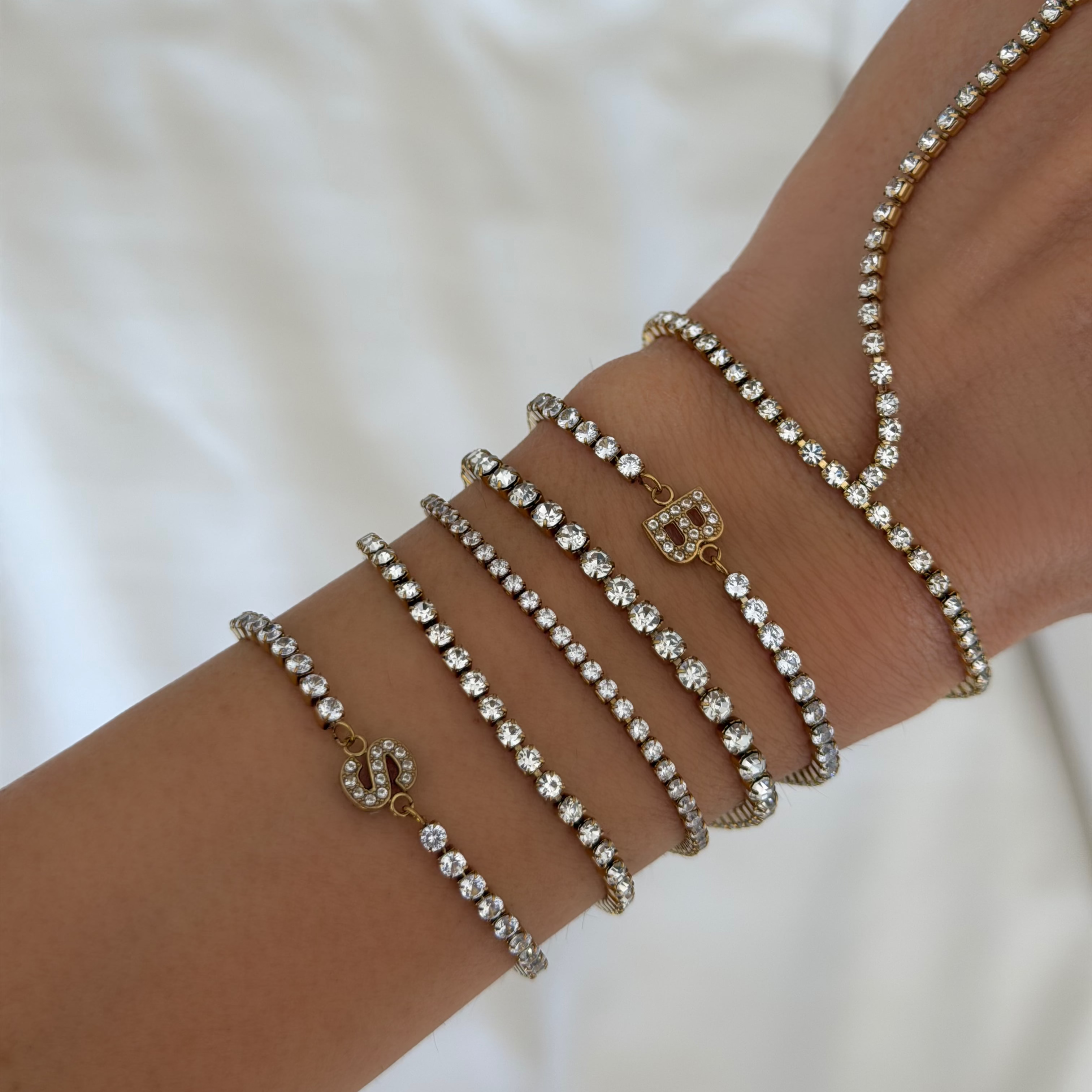 Icy Initial Tennis Bracelet
